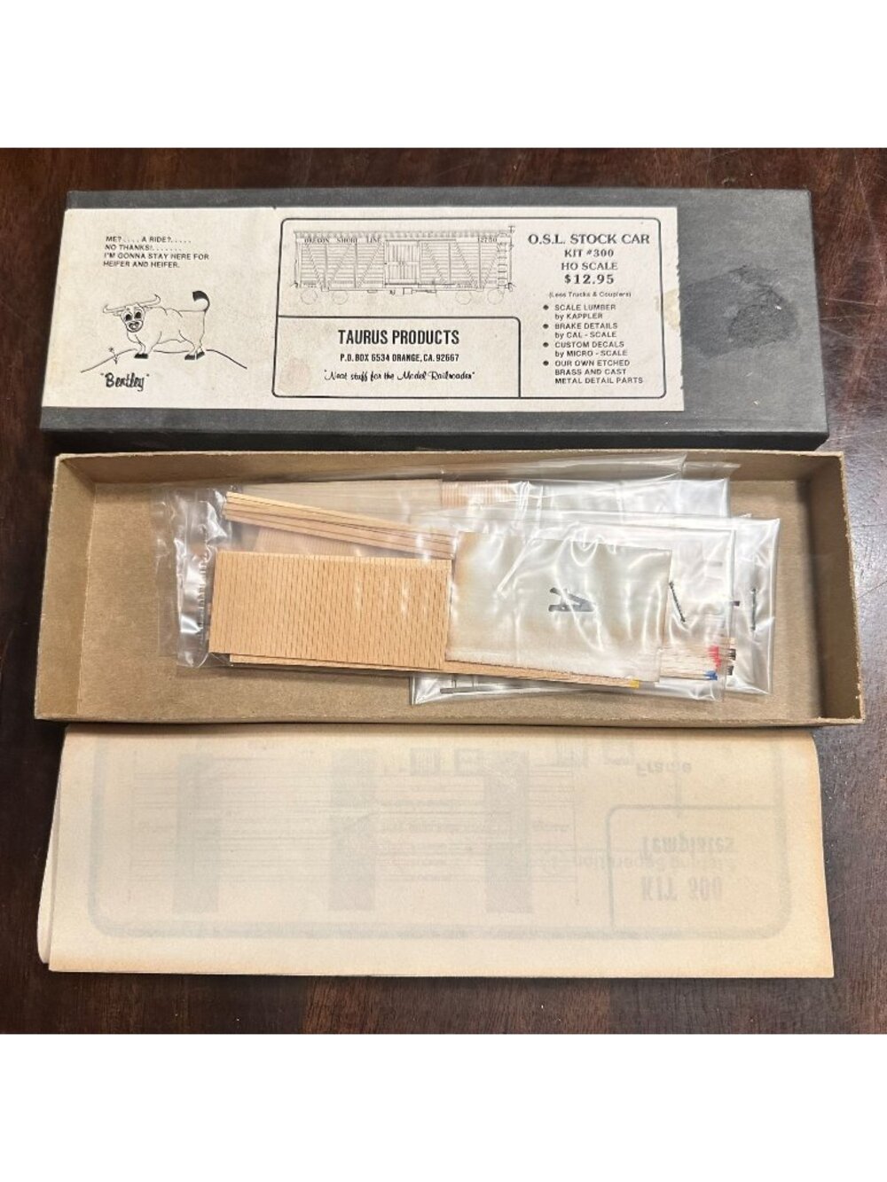 O.S.L Stock Car HO Scale Model Kit #300 By Taurus Products Model Railroad